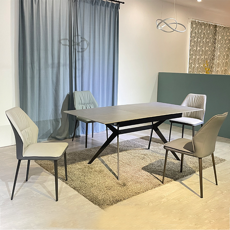 Modern Home Restaurant Furniture Set Special Metal Ceramic / Marble Dining Room Table