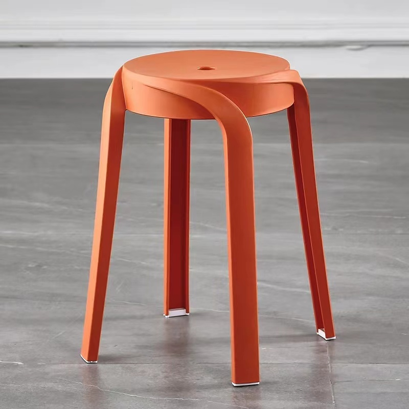 Plastic Thicken Adult Hotel Living Room Restaurant Stacking Dining Round Stool Bench