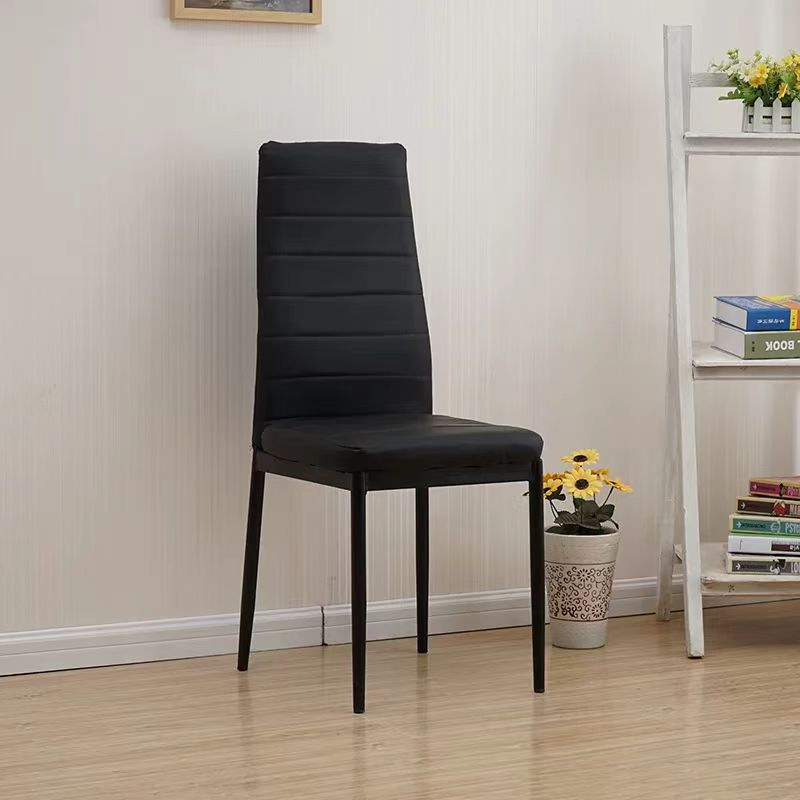 Stylish Modern Leather Dining Chair with Durable Metal Frame