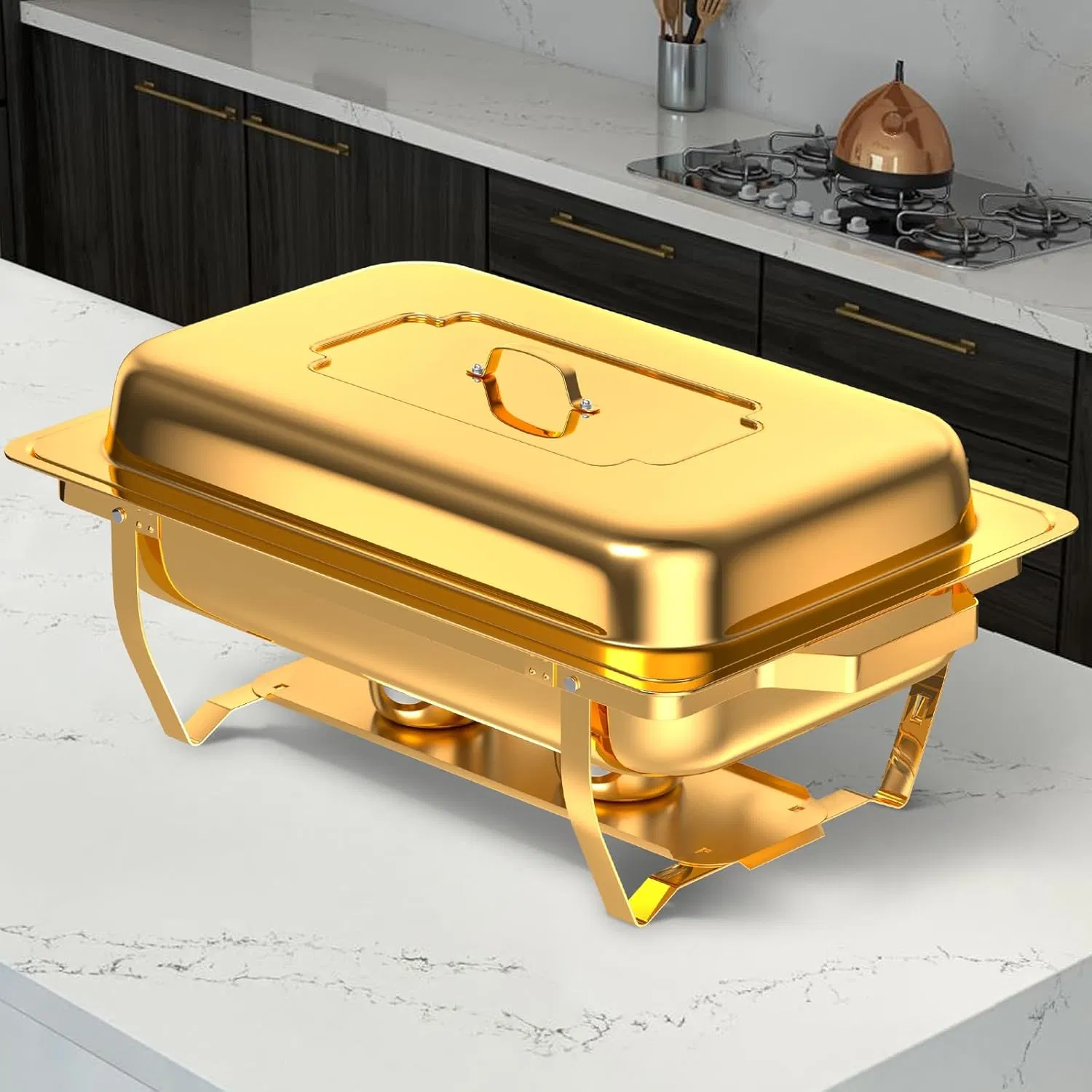 Best Selling Stainless Steel Golden Warmer Buffet with Adjustable Temperature