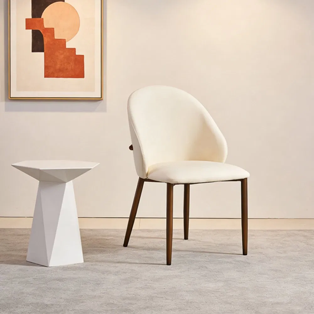 Hot Sale Without Armrest White Accent Curved Back Bronze Dining Chair Chairs