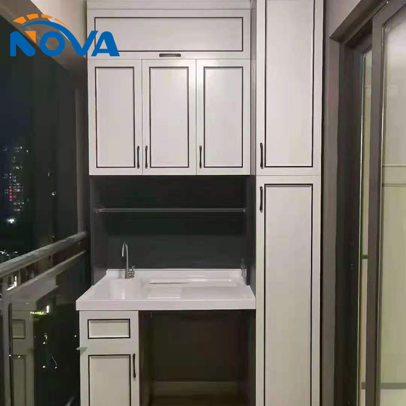 Modern Wood Balcony Cabinet for Home Furniture for Living Room Use Balcony Storage Solution for Washing Machine