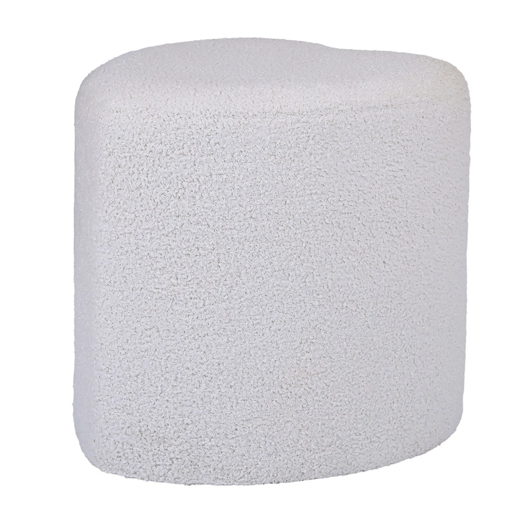 Storage Ottoman Modern Round Footrest Teddy Velve Ottoman for Hallway, Living Room, Bed Room Ydf25034