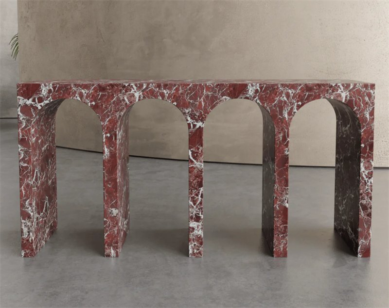 Customized Natural Stone Living Room Furniture Porch Entry Table Luxury Prada Green Marble Foyer Console Table