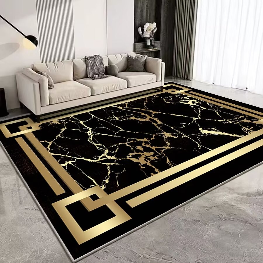Classic Persian Carpet Polyester 3D Printed Center Rug Living Room Modern