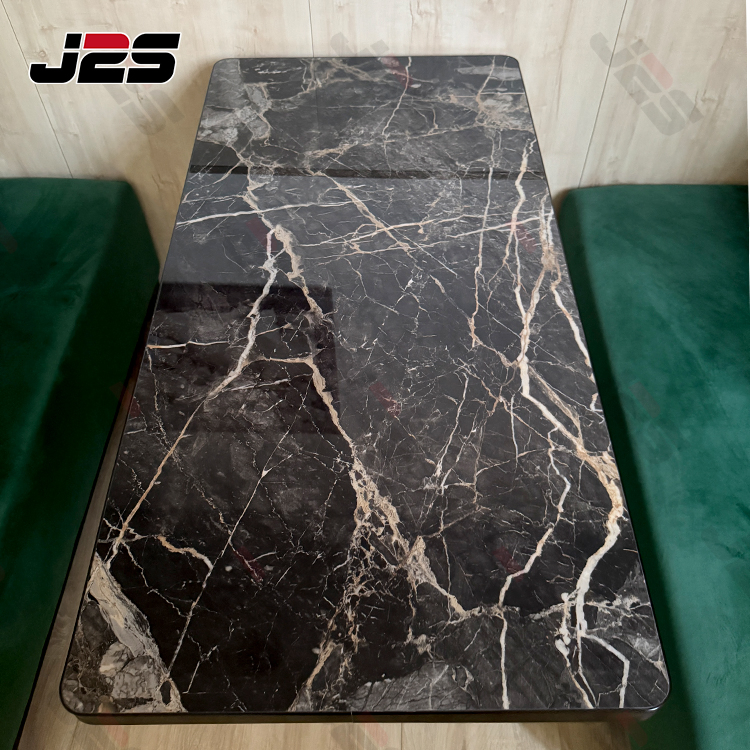 J2s Luxury Modern Metal Restaurant Table with Marble Top and Metal Base for Hotel Cafe Bar Coffee Shop Furniture