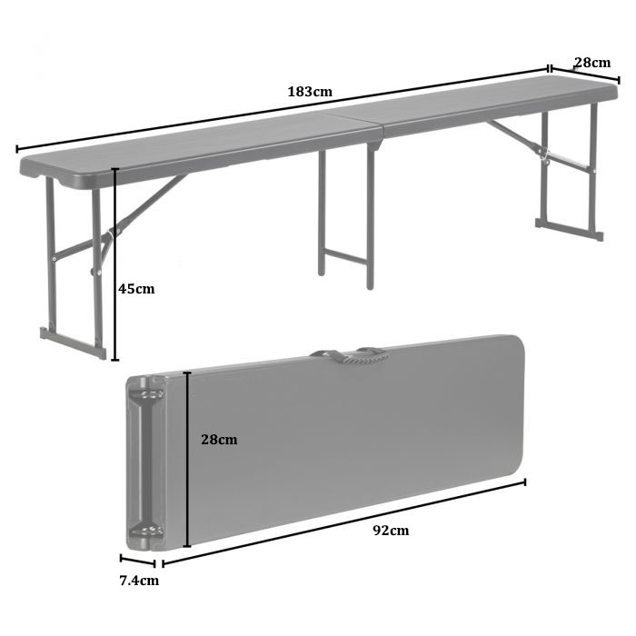 180cm Portable Long Outside Recycled Plastic Picnic Park Benches