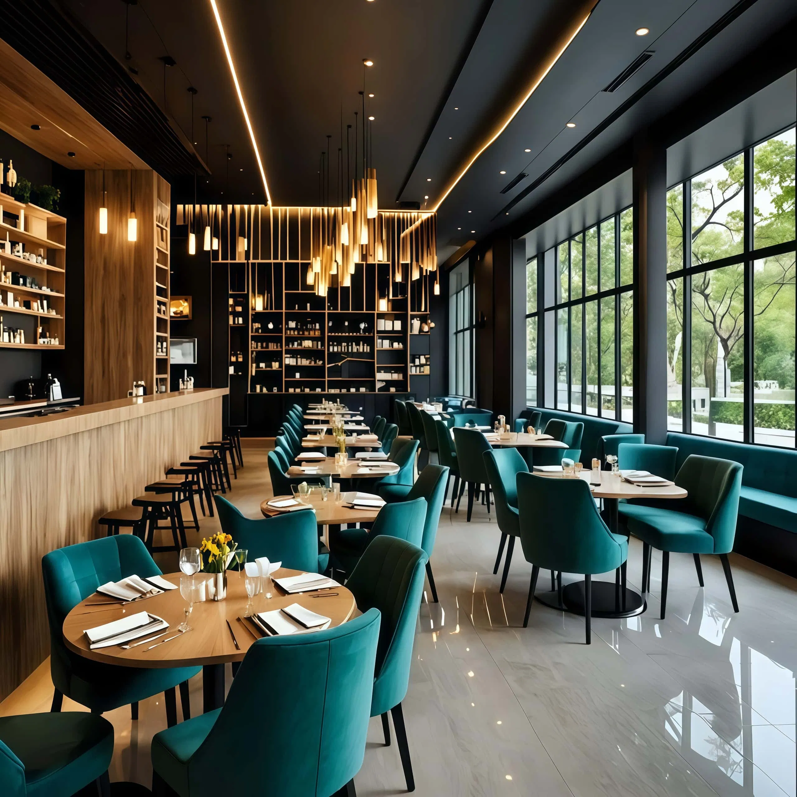 Custom Restaurant Furniture Set with Dining Chairs and Long Sofa Chairs Cross-Border Velvet Round Back Curved Chair