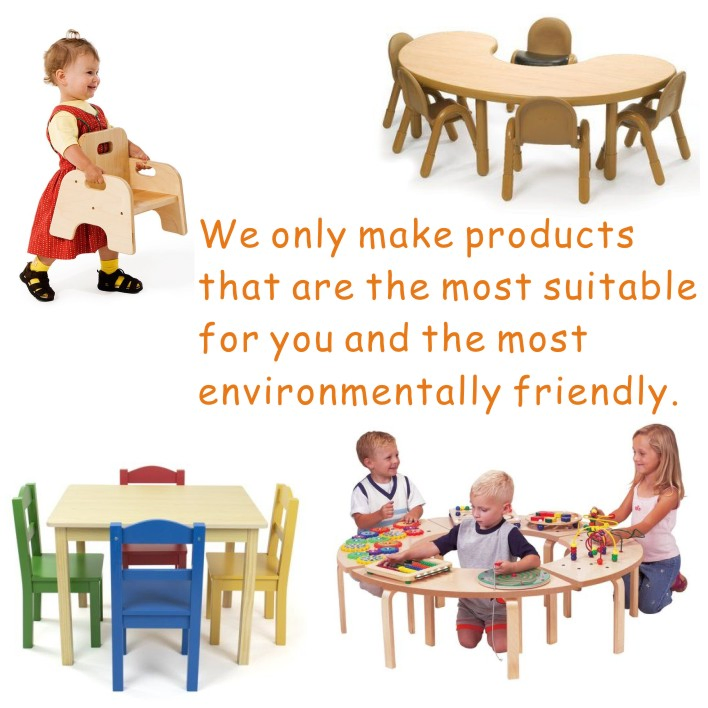 EMA Wooden Kids Toddler Children Study Learning Drawing Dining Table and Chairs Set for Daycare Preschool Nursery Kindergarten Classroom Furniture