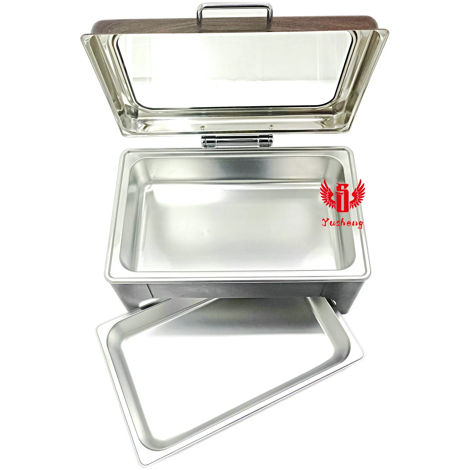 Good Price and High Quality and High Legs Rectangular Wooden Pattern Color Steel Buffet Catering