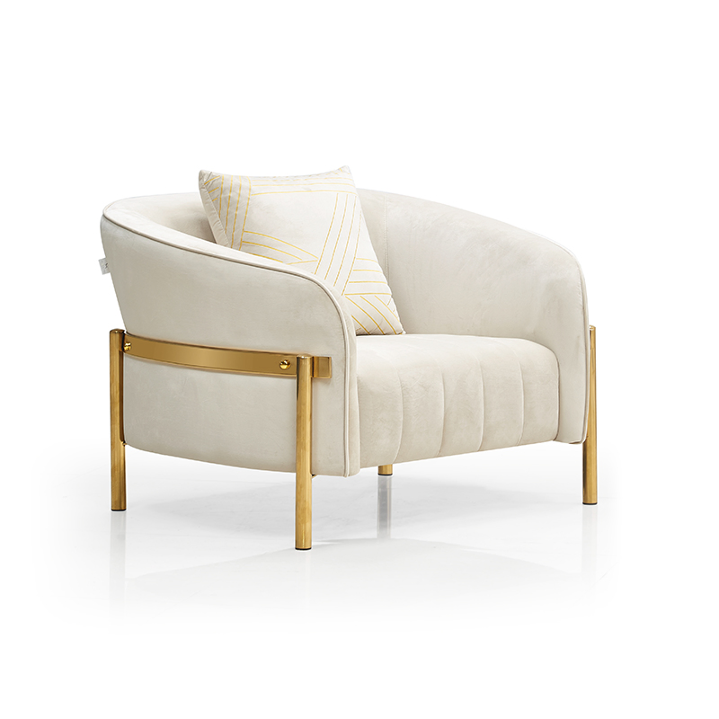 Light Luxury Fabric Modern Sofa Italian Design Metal Foots Living Room Furniture