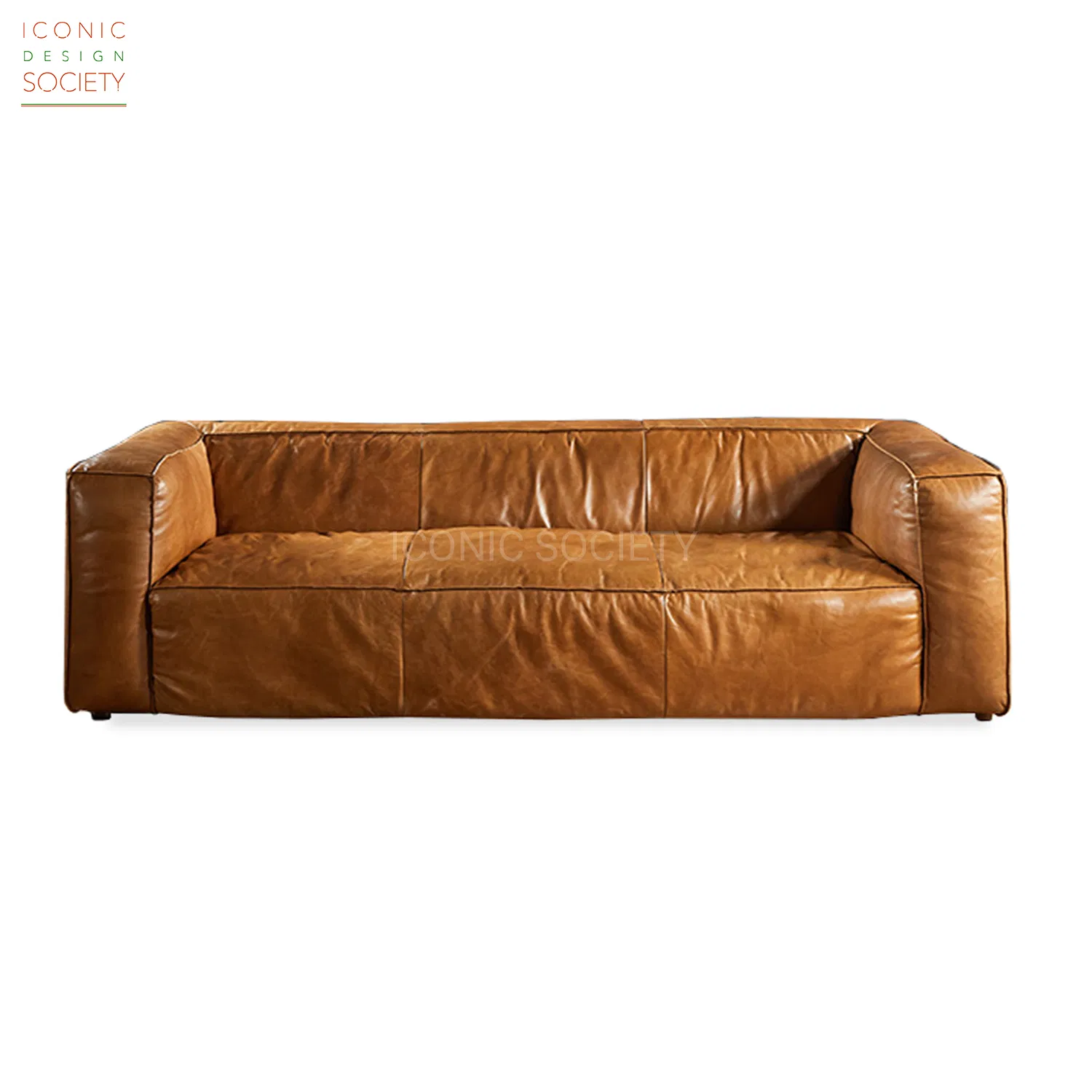 Modern Leisure Home Sitting Room Living Room Furniture Hotel Handmade Large Seat Genuine Leather Sofa