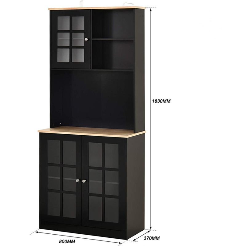 Living Room Bedroom Kitchen with Door Black Floor Storage Cabinet 0014