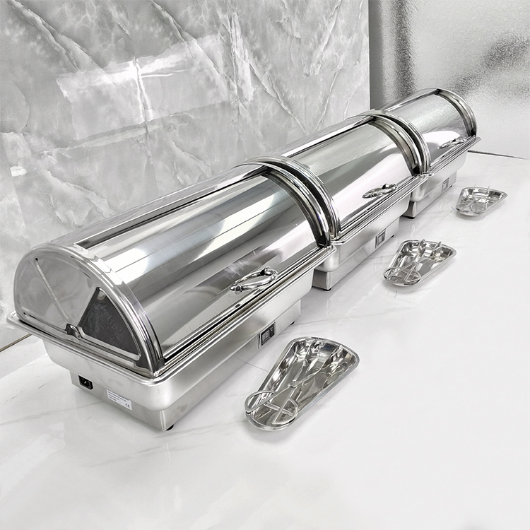Hotel Commercial Use Stainless Steel Electric Food Warmer Set Digital Temperature Control Chafing Dish Buffet Heater