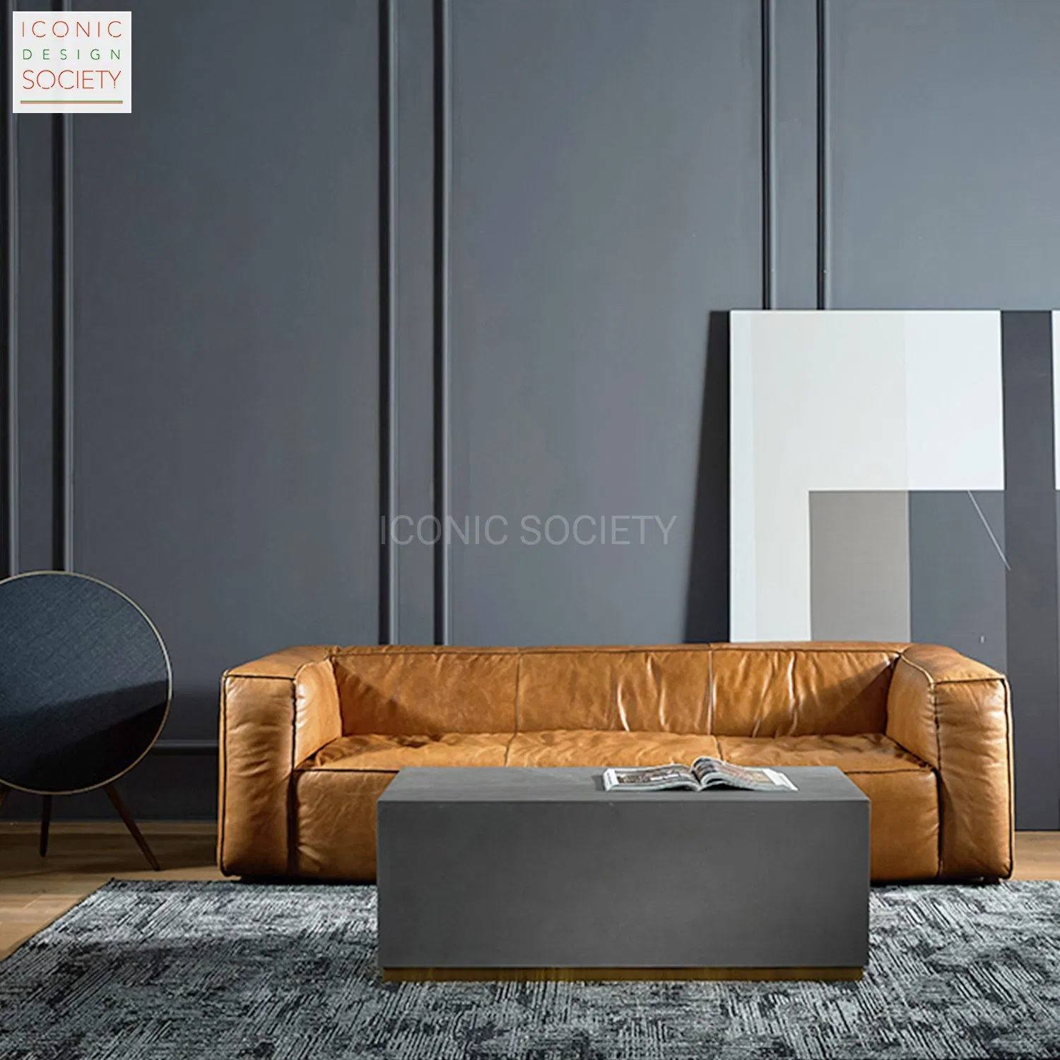 Modern Leisure Home Sitting Room Living Room Furniture Hotel Handmade Large Seat Genuine Leather Sofa