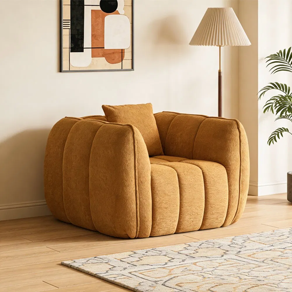 New Arrival Vacuum Compression Pack Sitting Room Yellow Compress Modern Home Furniture Leisure Sofa