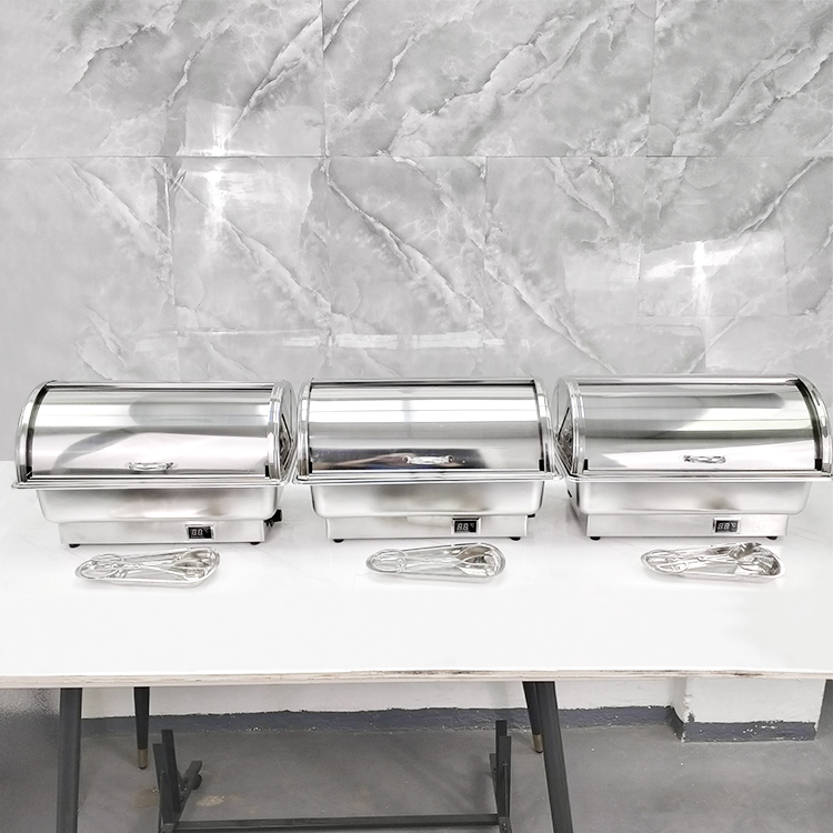 Hotel Commercial Use Stainless Steel Electric Food Warmer Set Digital Temperature Control Chafing Dish Buffet Heater