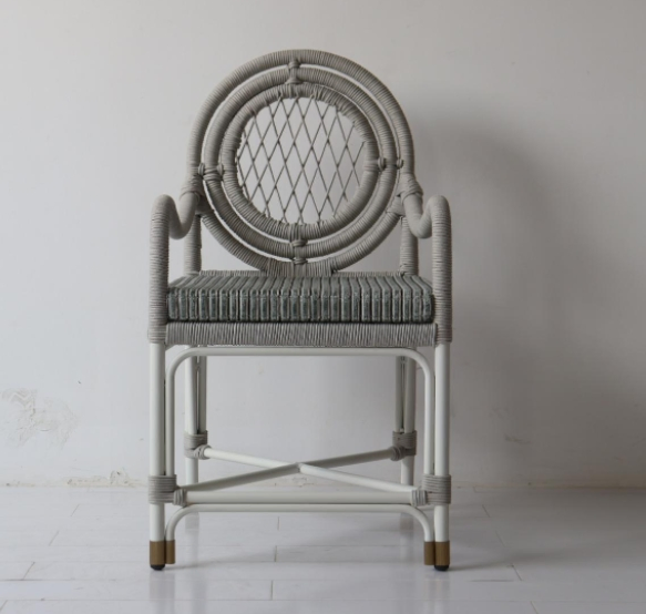 Eco-Friendly Rattan Chair with Backrest Luxury Event Chair Living Room Dining Accent Chair