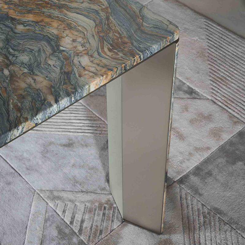 Luxury Modern Rectangular Marble Dining Table Set for Stylish Home Dining Room