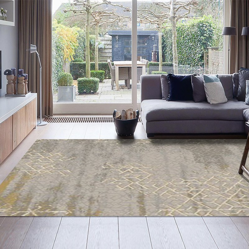 Custom Area Rugs Washable 3D Printed Grey Black Living Room Carpet Large Bedroom Cinema 100% Polyester Cotton Floor Carpets and Rugs