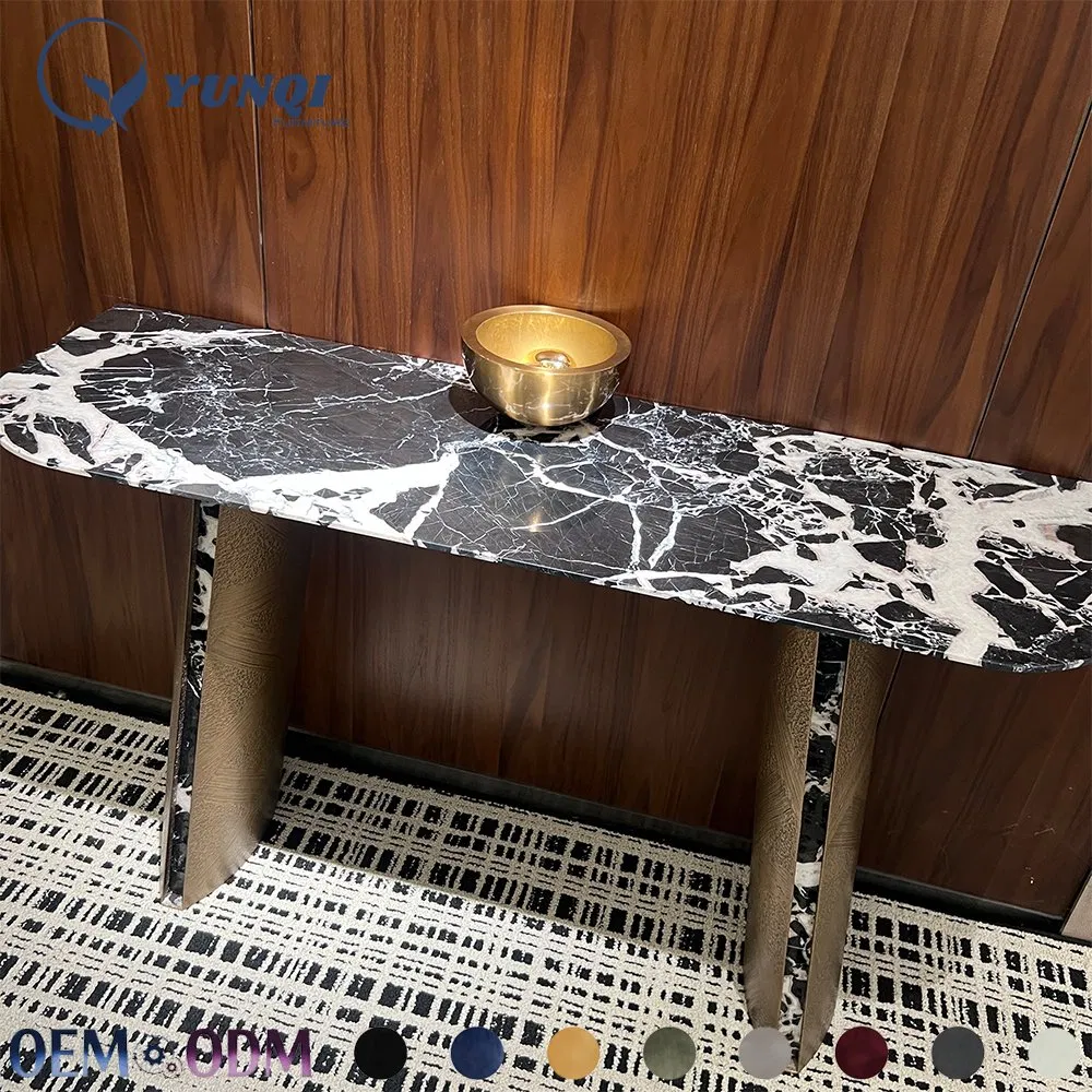 Italian Light Luxury Living Room Entry Way Table Marble Top Console Table for Hotel Office Restaurant Home