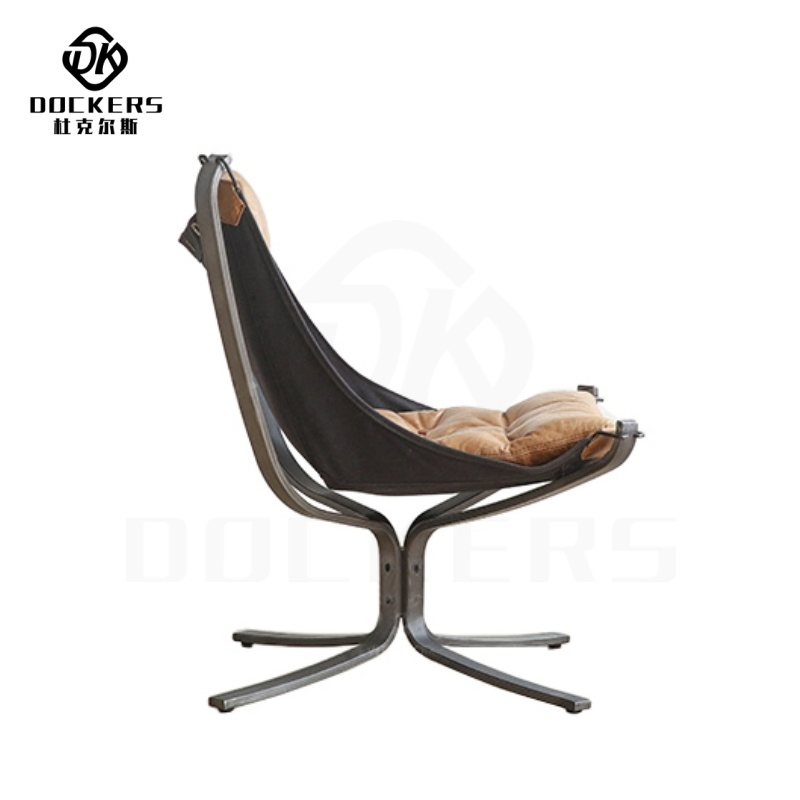 Modern Elegant Vintage Style Brown Foshan Home Hotel Living Room Study Room Metal Frame Legs with Soft Goose Down Upholstery Leisure Lounge Leather Accent Chair
