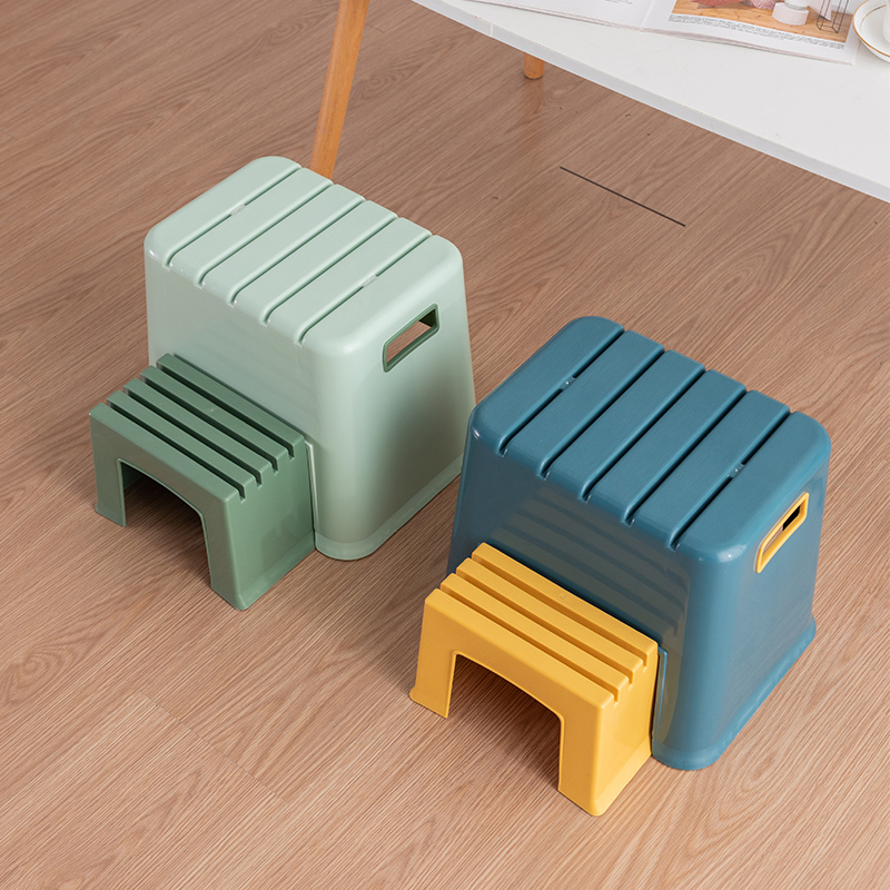 Baby Plastic Step Chair Durable Kids Stool Shoes Changing Stool Plastic Ottoman
