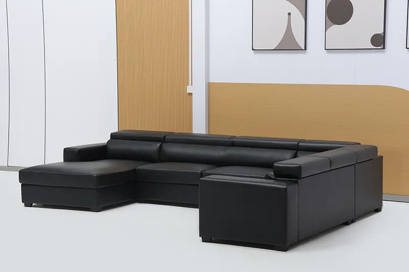 Modern Black U shaped sofa