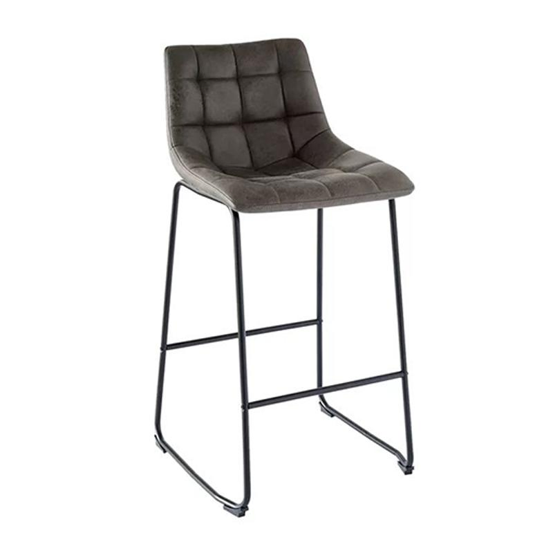 Metal Feet Counter Height Bar Stools Synthetic Leather Upholstered Armless Kitchen Stool (ZG21-011)