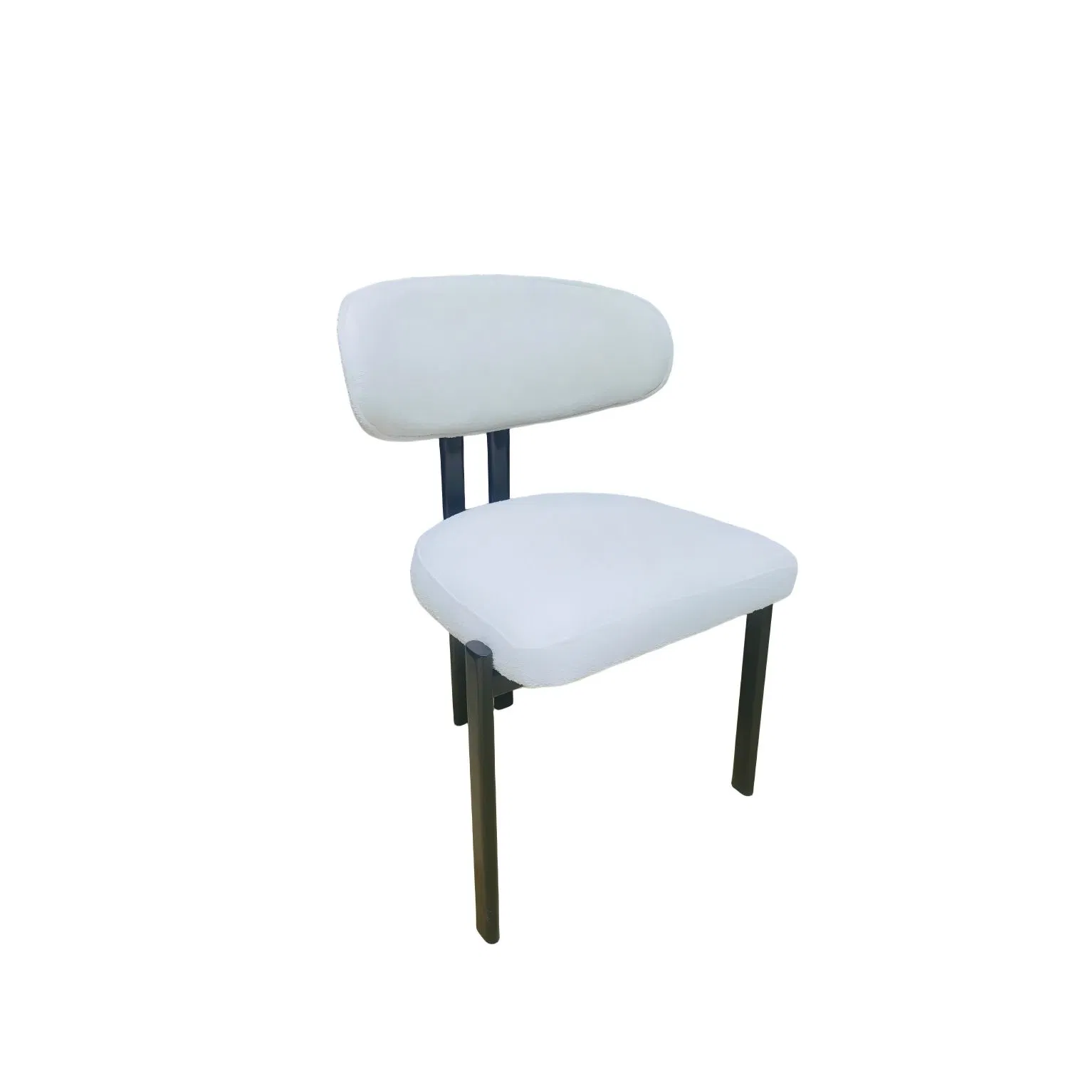 Popular New Design Elegant Fabric Dining Chair Scandinavian Dining Room Chair with Black Metal Leg for Home &amp; Restaurant