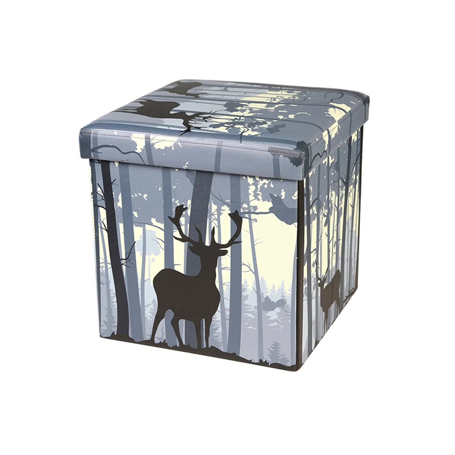 Hot Sale Linen Foldable Storage Ottoman Box Settee Storage Stool