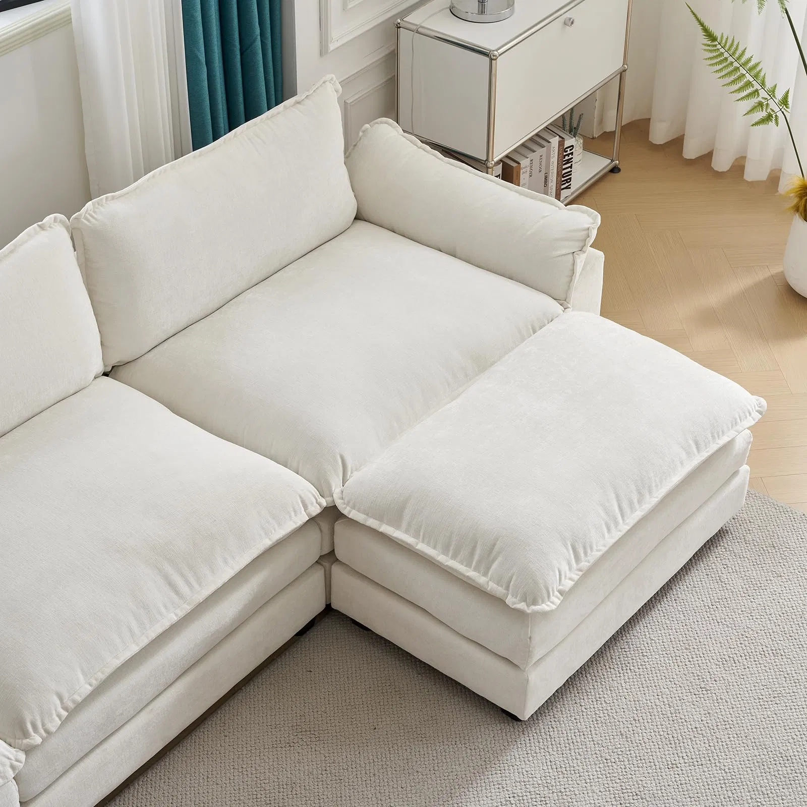 Wholesale Modern Home Living Room Furniture Sectional Modular White Fabric Sofa for Living Room Furniture Home Hotel Apartment