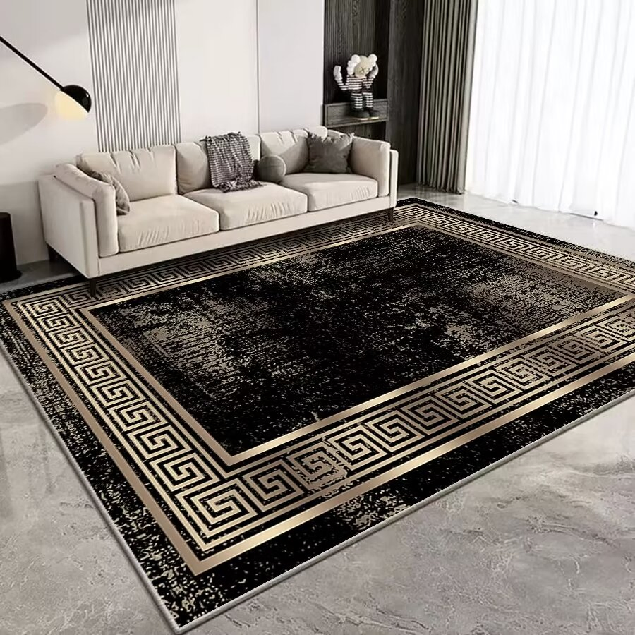 Classic Persian Carpet Polyester 3D Printed Center Rug Living Room Modern