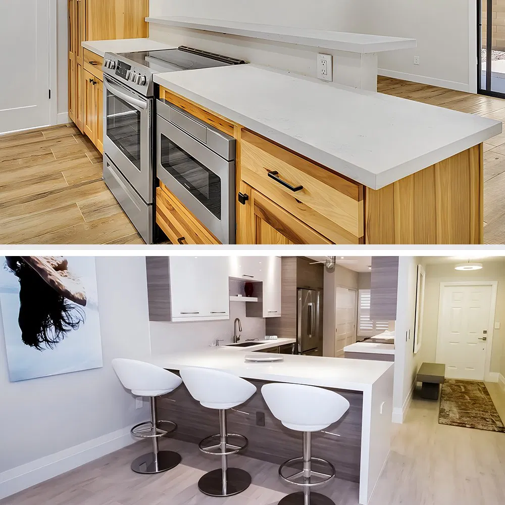 Global Best-Seller Oliky Luxury Artificial Stone Kitchen Island with Marble Finish Exported to Worldwide