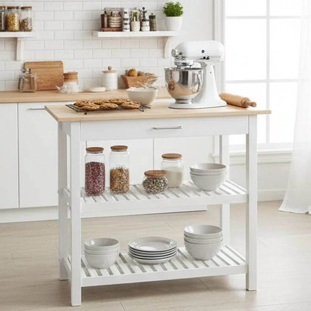 High-Quality Modern Three Tier Storage Shelf Kitchen Island