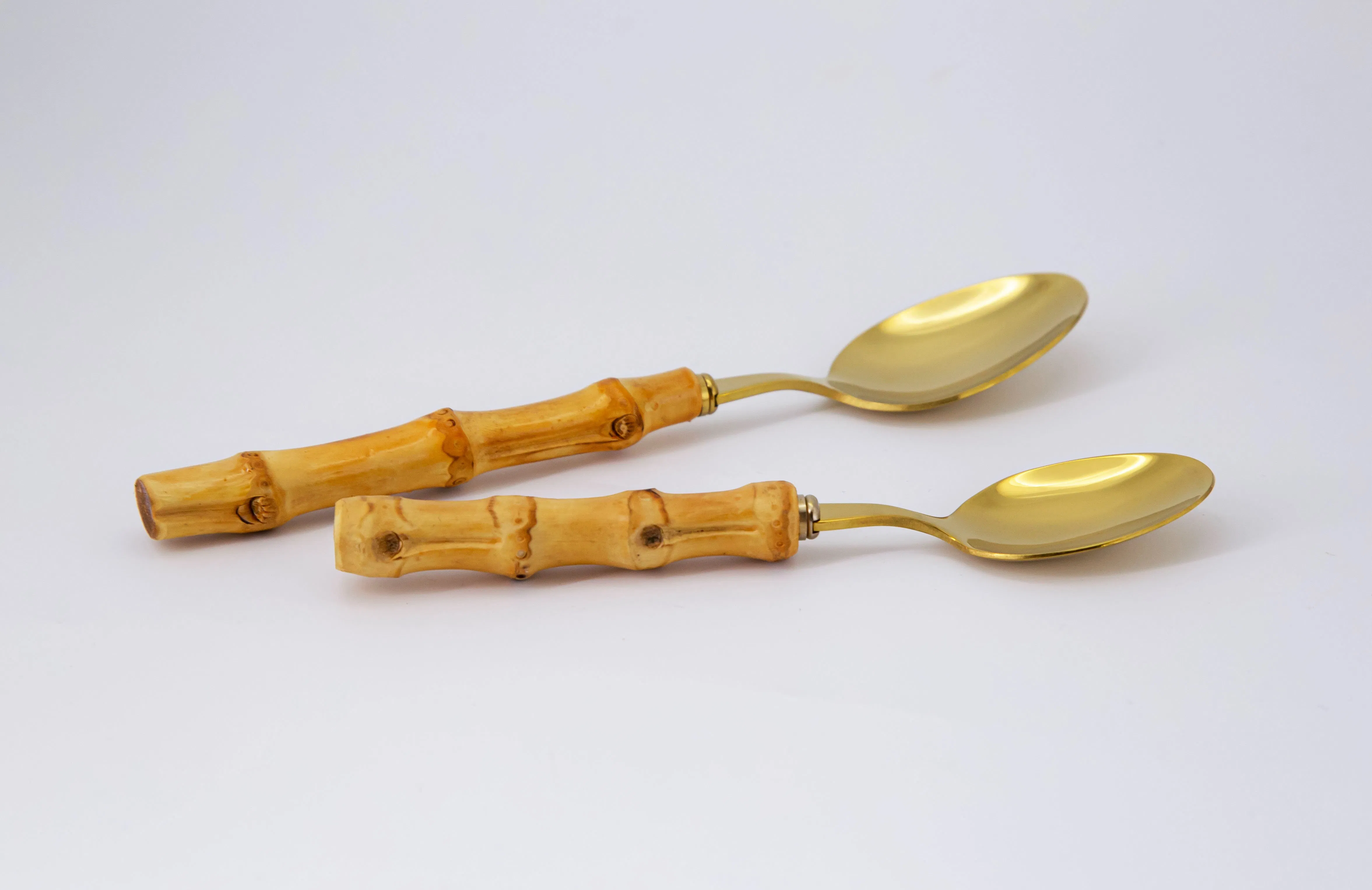 Elegant Modern Bamboo Handle Dining 4-Piece Stainless Steel Cutlery Set