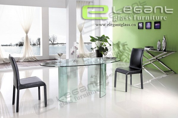 12mm Clear Tempered Glass Dining Table