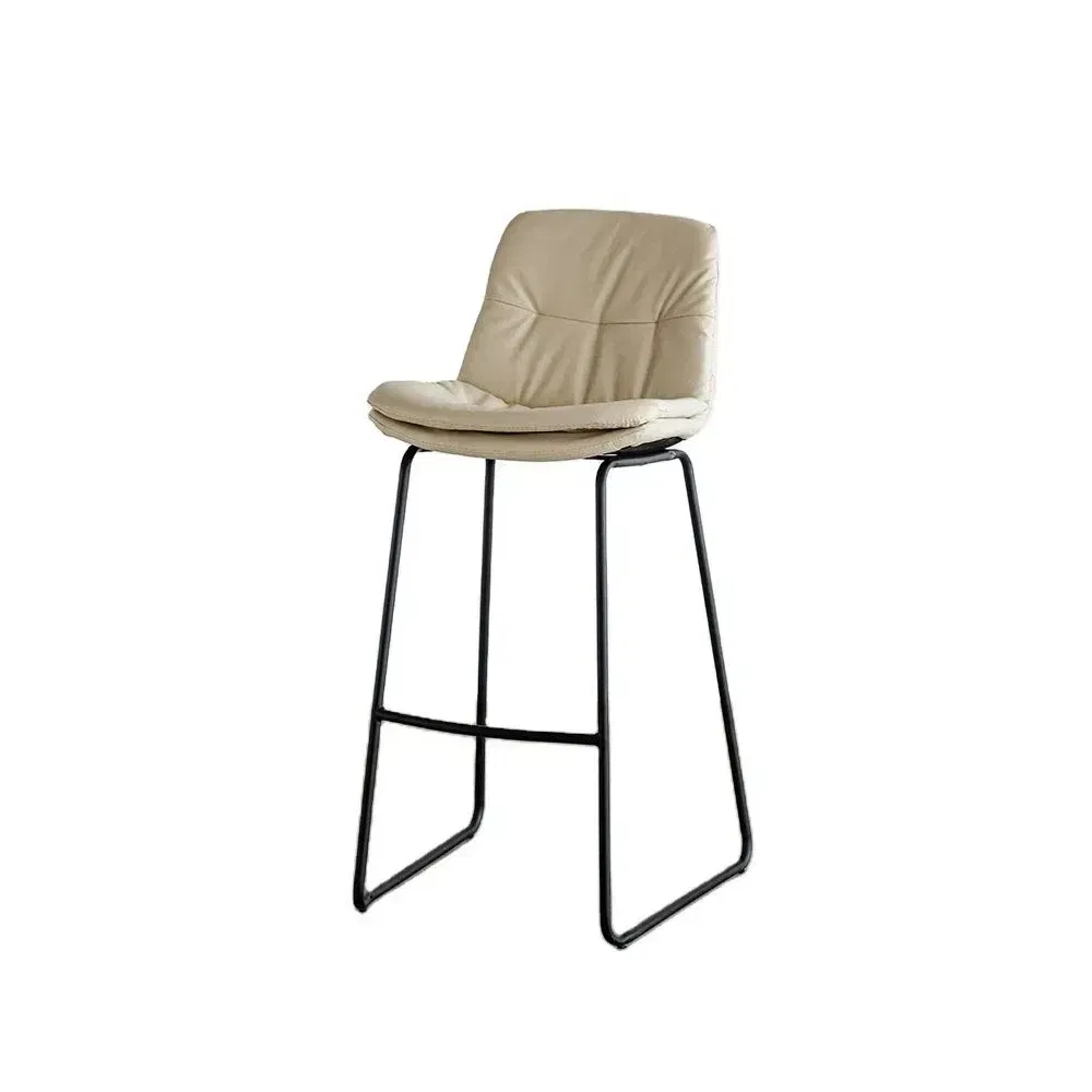 Modern Counter Height Velvet Upholstered Bar Stool with Metal Frame