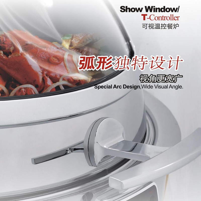 High/Quality Dining Table Buffet Glass Cover Round Soup Boiler