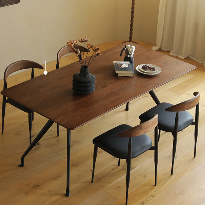 Dining Table Chair Sets with Steel Leg Modern Solid Wood for Restaurant Metal Iron Restaurant Furniture Kitchen Chair