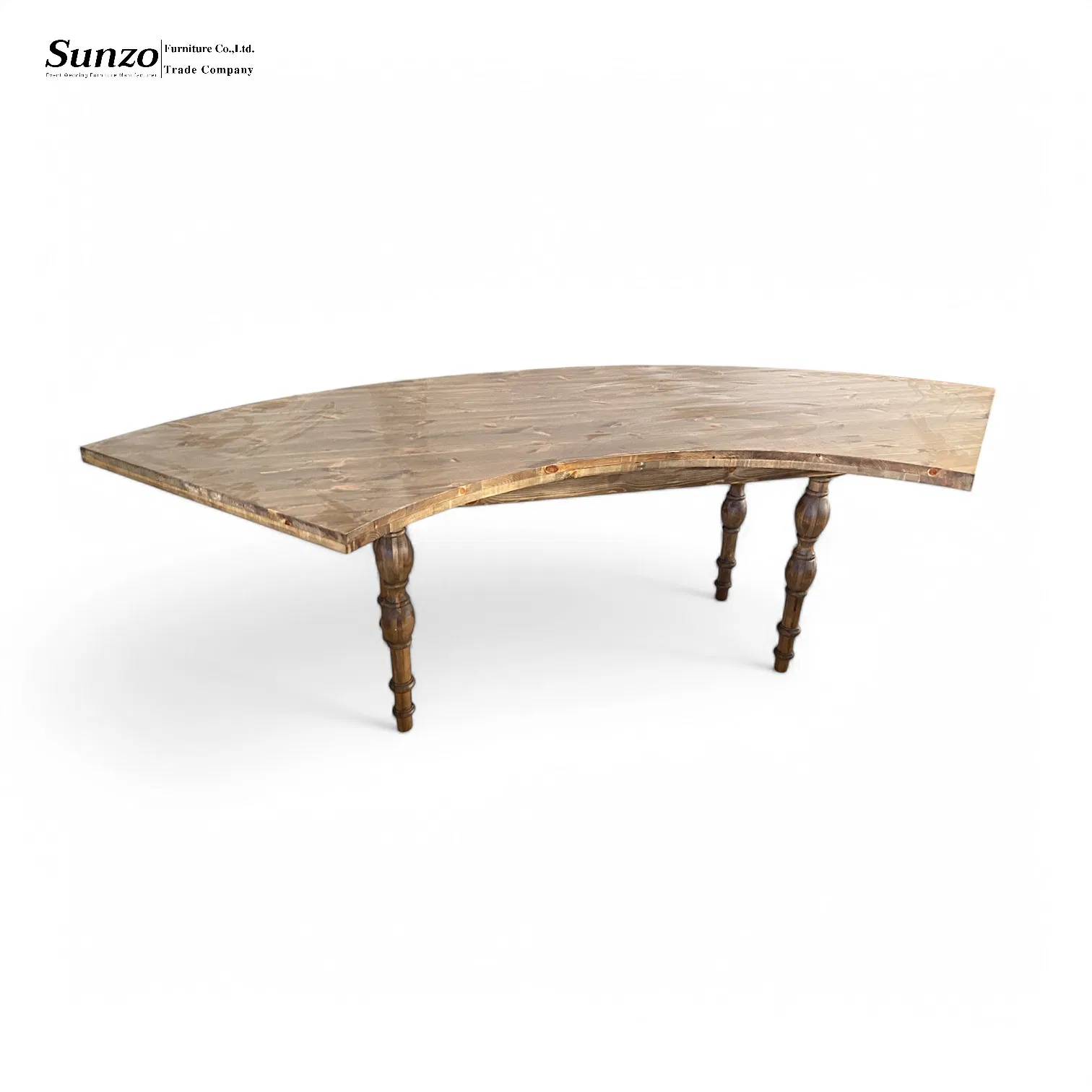 Indoor Outdoor Large Curved Serpentine Designed Event Wedding Dining Table