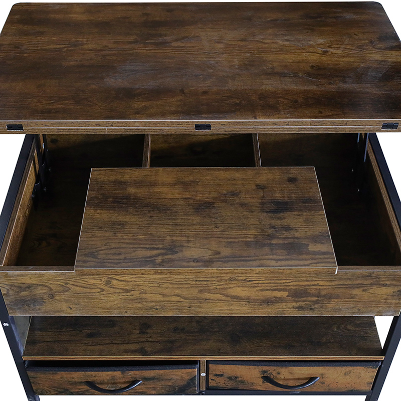 Wooden Lift Top Living Room Coffee Table with Hidden Compartment Storage