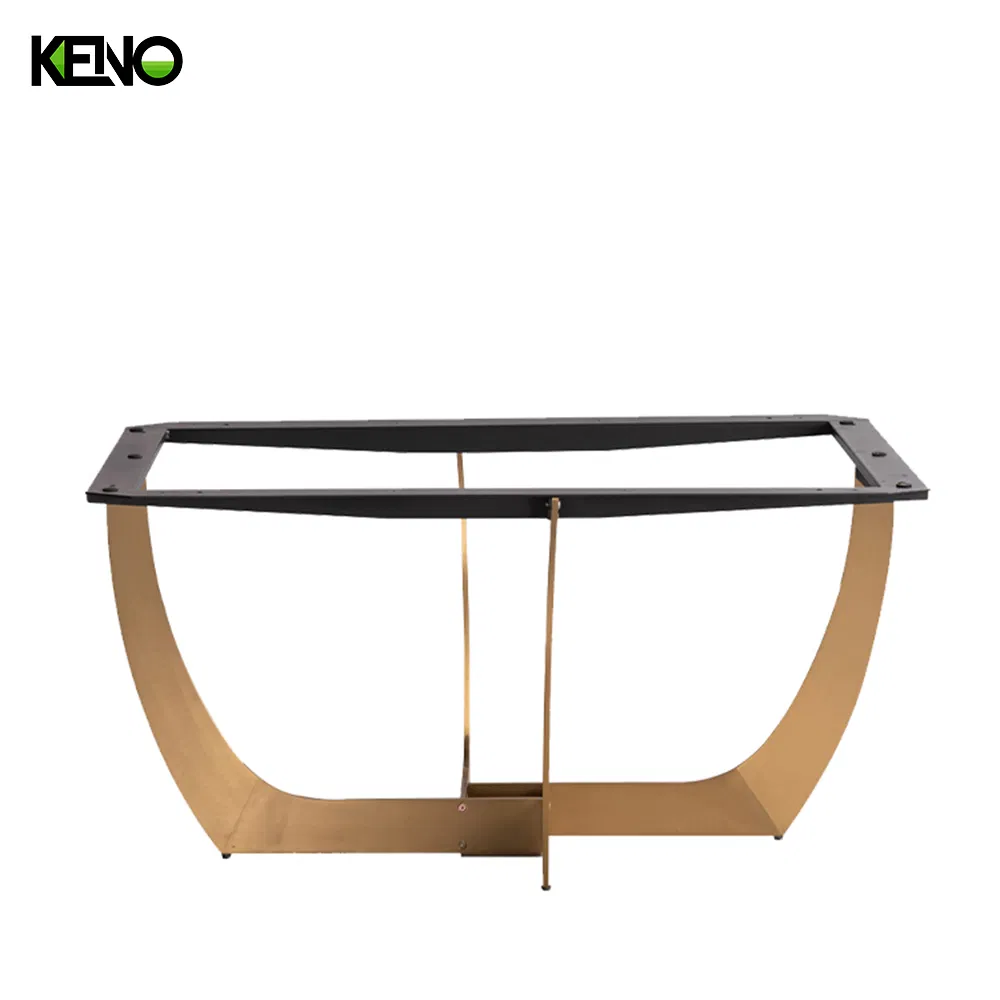New Wholesale Home Furniture Nature Marble Dining Table with Brass Golden Stainless Steel Base