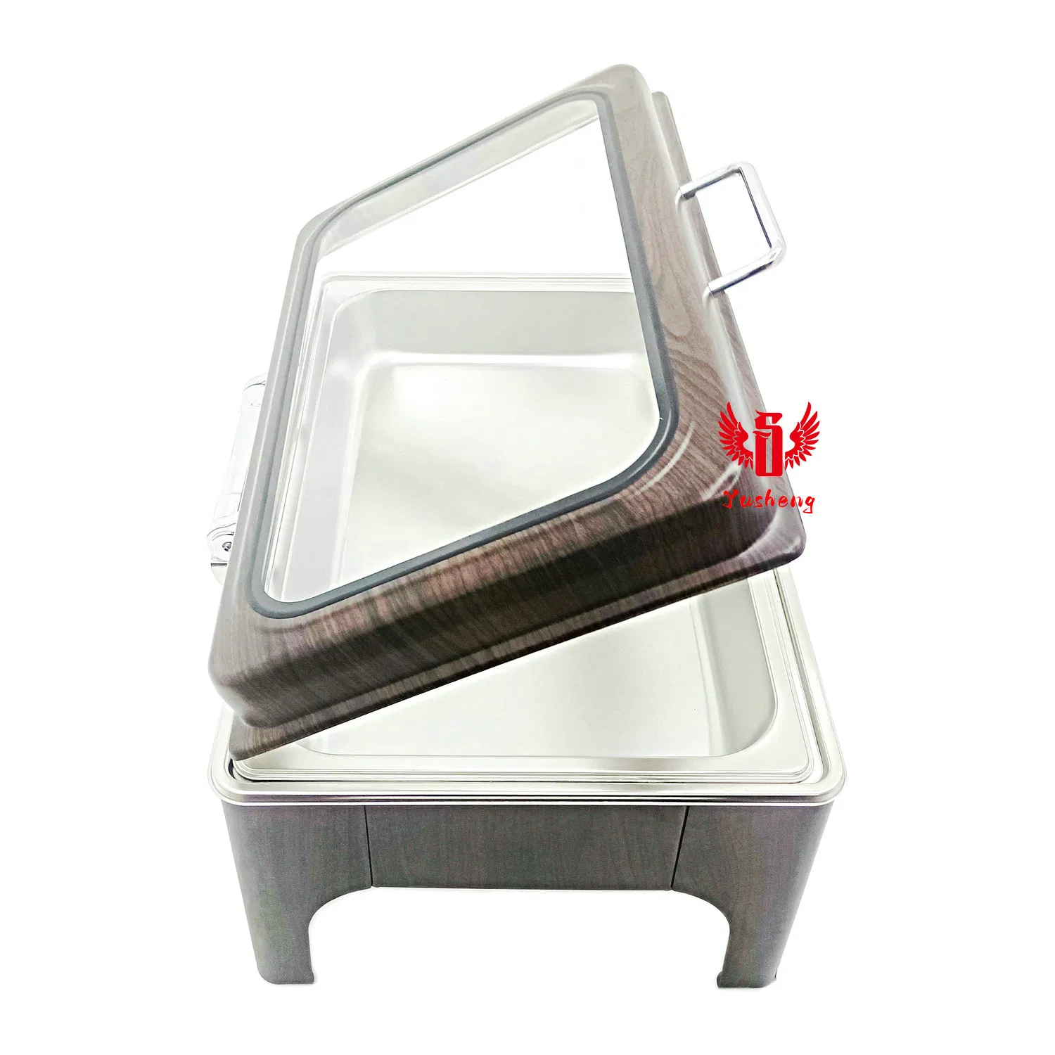 Good Price High Legs Rectangular Wooden Pattern Color Steel Buffet Catering Equipment China