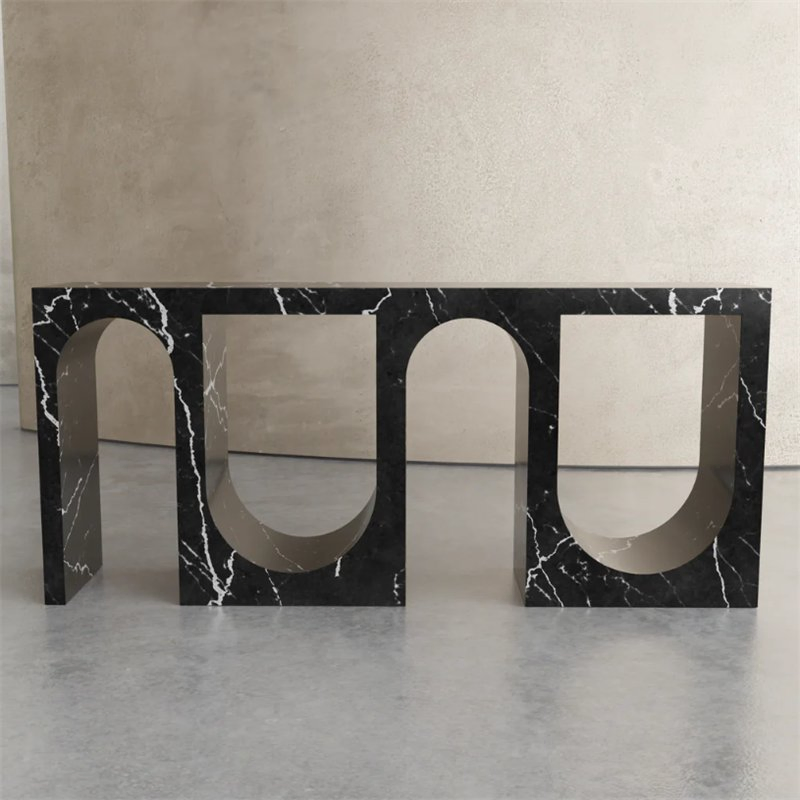 Marble Porch Table Hotel Living Room Display Stand Hallway Console Table Levanto Rosa Marble Entrance Side Table Arch Entry Console Table