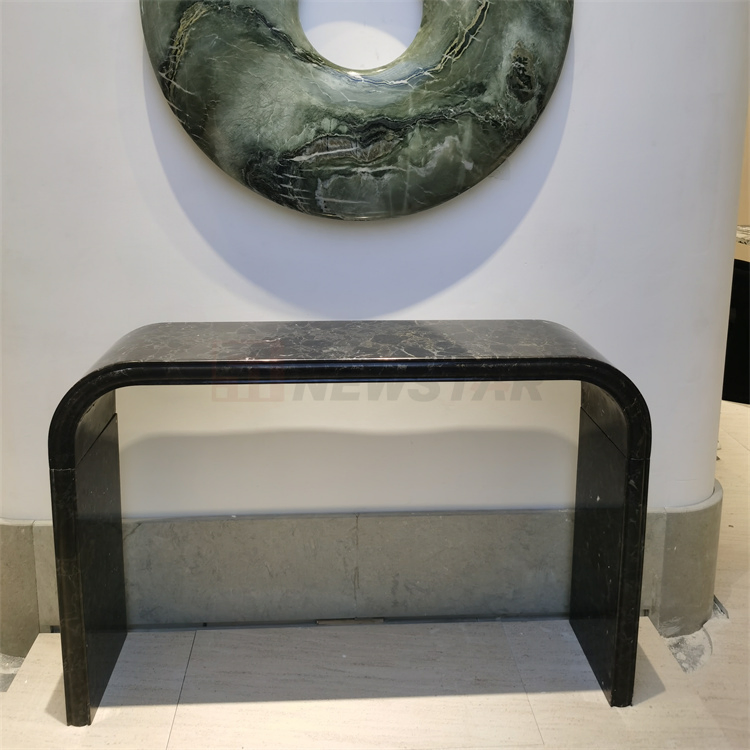 Black Marble Entry Table Arch Console Natural Marble French Style Bluestone Entry Hallway Consoletable