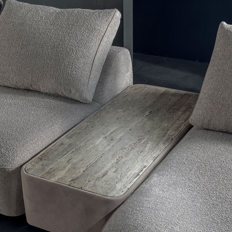 Luxury Modern L-Shaped Grey Fabric Sectional Sofa for Contemporary Living