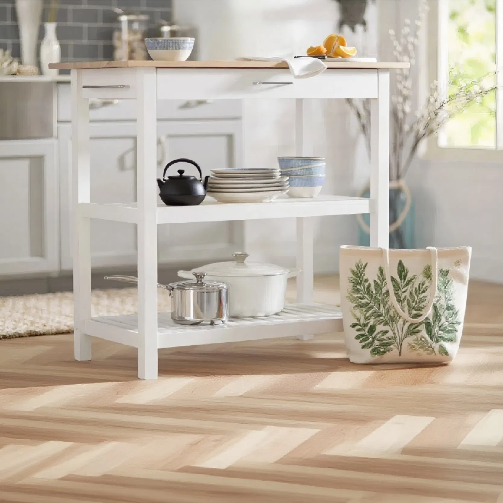 High-Quality Modern Three Tier Storage Shelf Kitchen Island