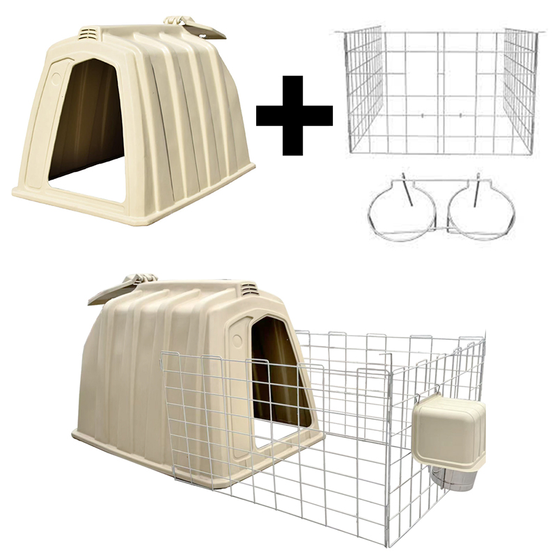 Outdoor Individual Calf Hutch with Fence and Feeding Bucket for Sale