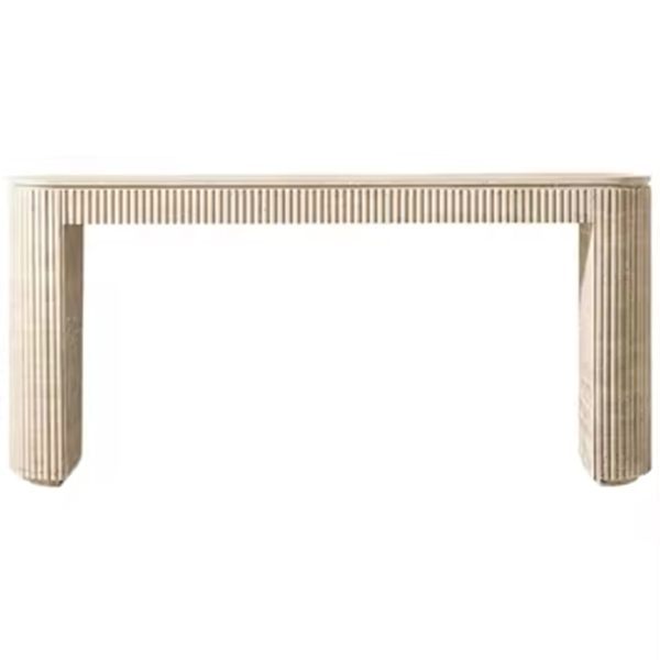 OEM ODM Living Room Furniture Entry Long Table Hallway Nordic Modern Marble Handmade Roman Travertine Natural Stone Narrow Console Tables